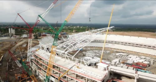 YENİGÜN CONSTRUCTION INC. - Cameroon - Japoma Stadium Steel Roof and Facade Manufacturing and Installation